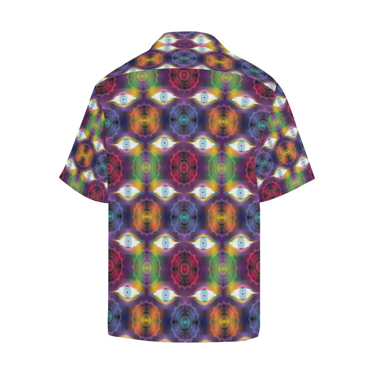 Chakra Eye Print Pattern Men Aloha Hawaiian Shirt
