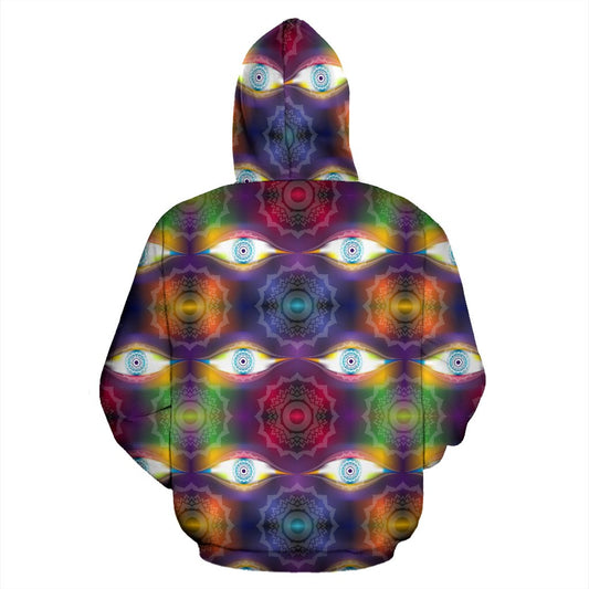 Chakra Eye Print Pattern Pullover Hoodie