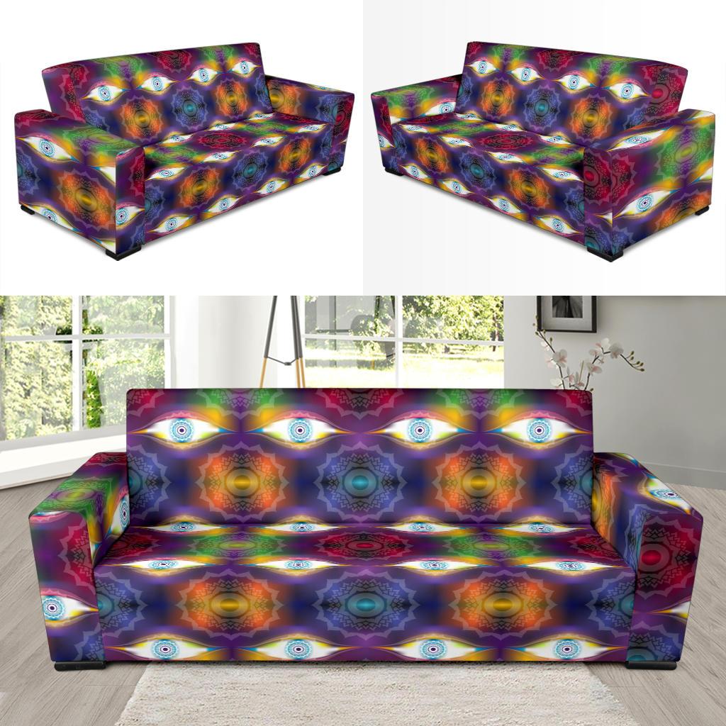 Chakra Eye Print Pattern Sofa Slipcover-JTAMIGO.COM