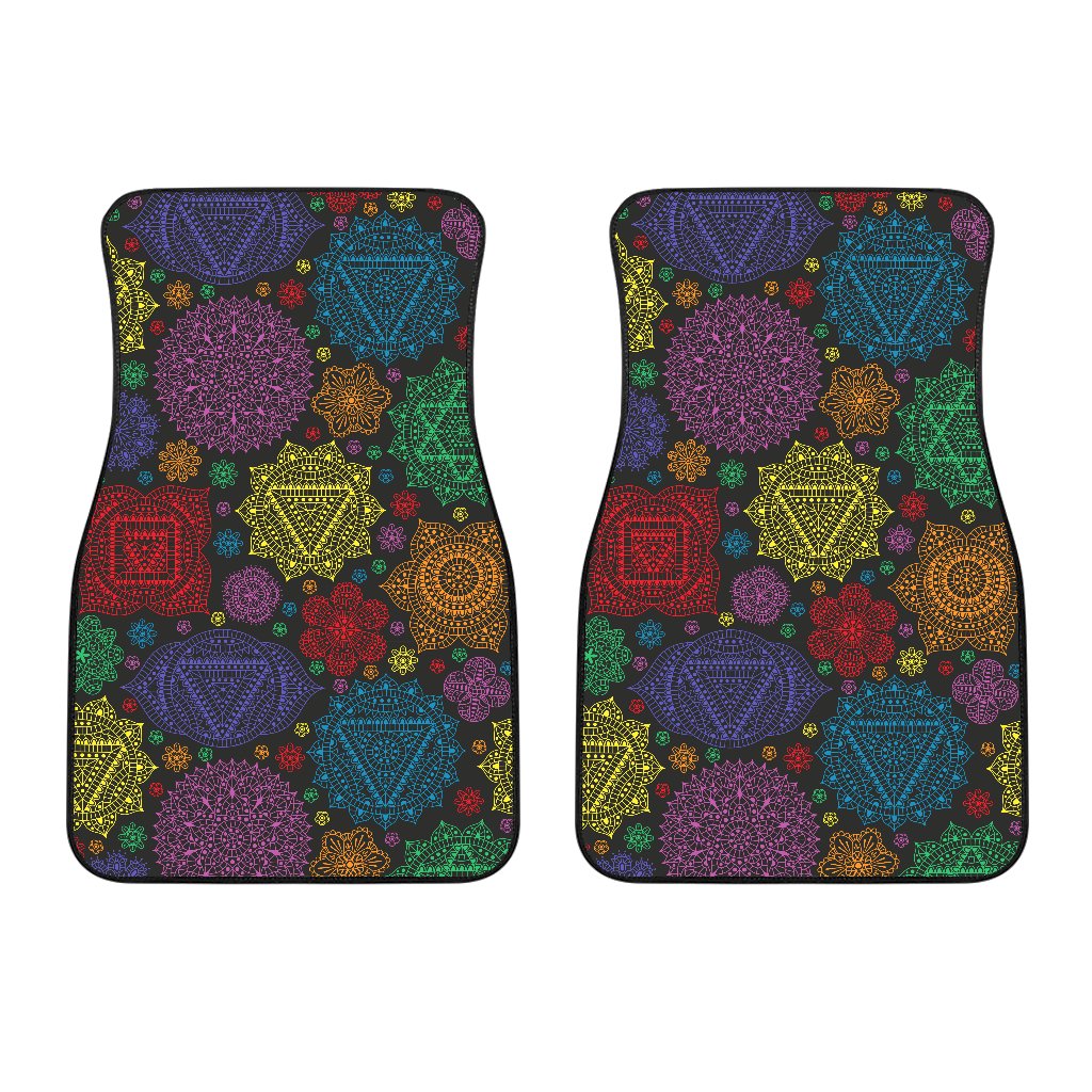 Chakra Mandala Print Pattern Car Floor Mats