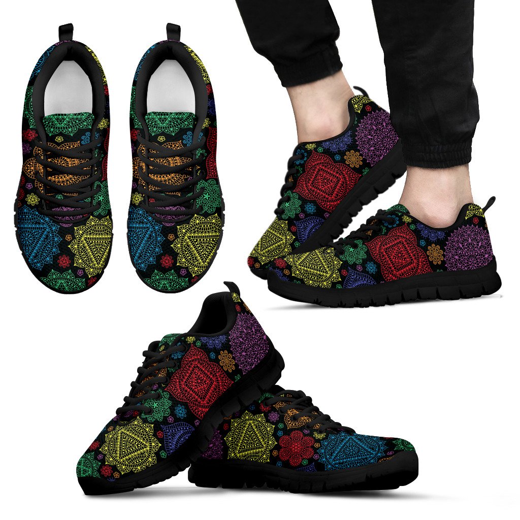 Chakra Mandala Print Pattern Men Sneakers Shoes