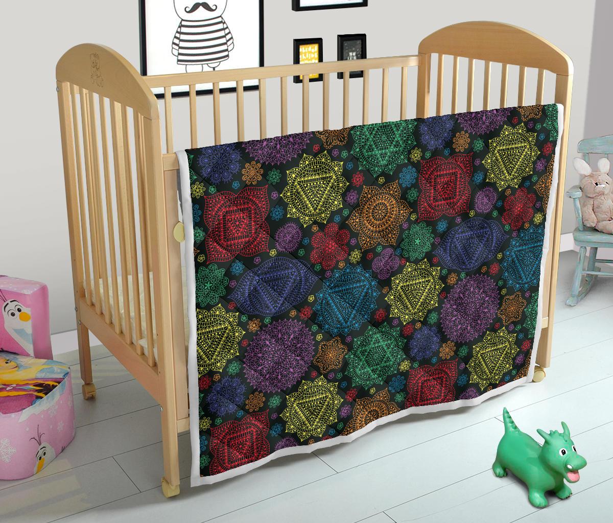 Chakra Mandala Print Pattern Premium Quilt-JTAMIGO.COM
