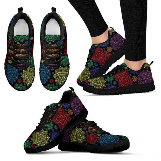 Chakra Mandala Print Pattern Women Sneakers Shoes