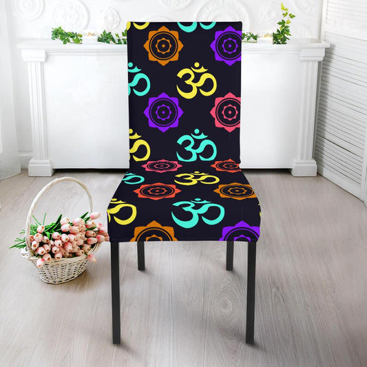 Chakra OM Print Pattern Dinning Chair Slipper-JTAMIGO.COM