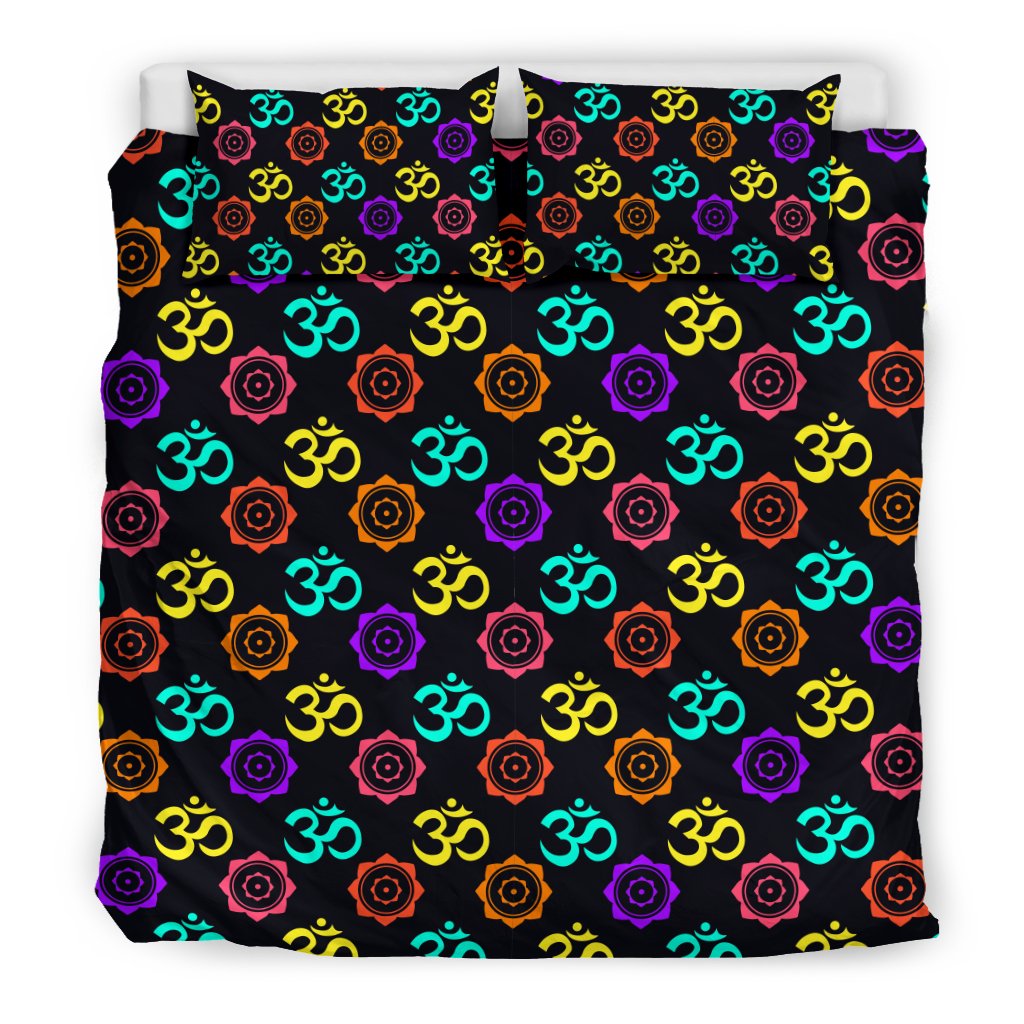 Chakra OM Print Pattern Duvet Cover Bedding Set