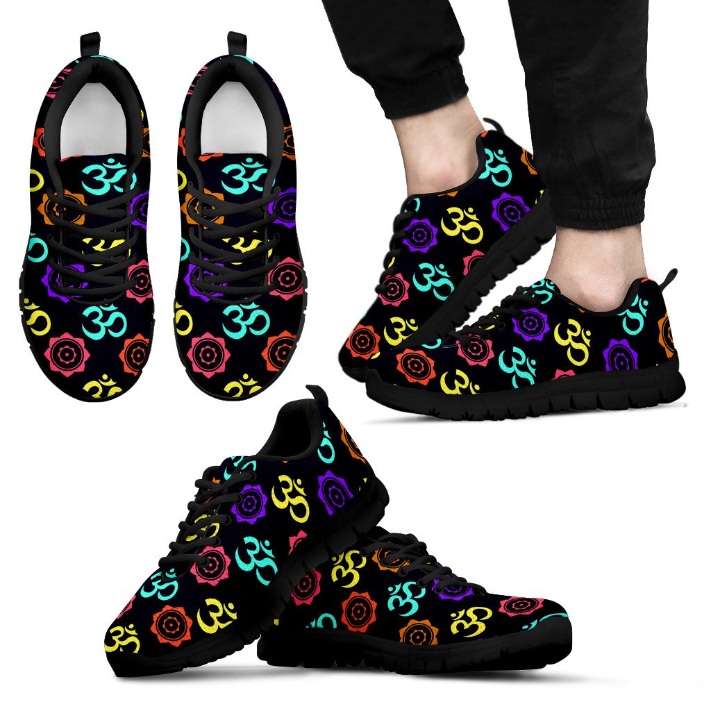 Chakra OM Print Pattern Men Sneakers Shoes