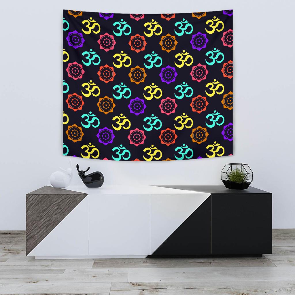 Chakra OM Print Pattern Tapestry
