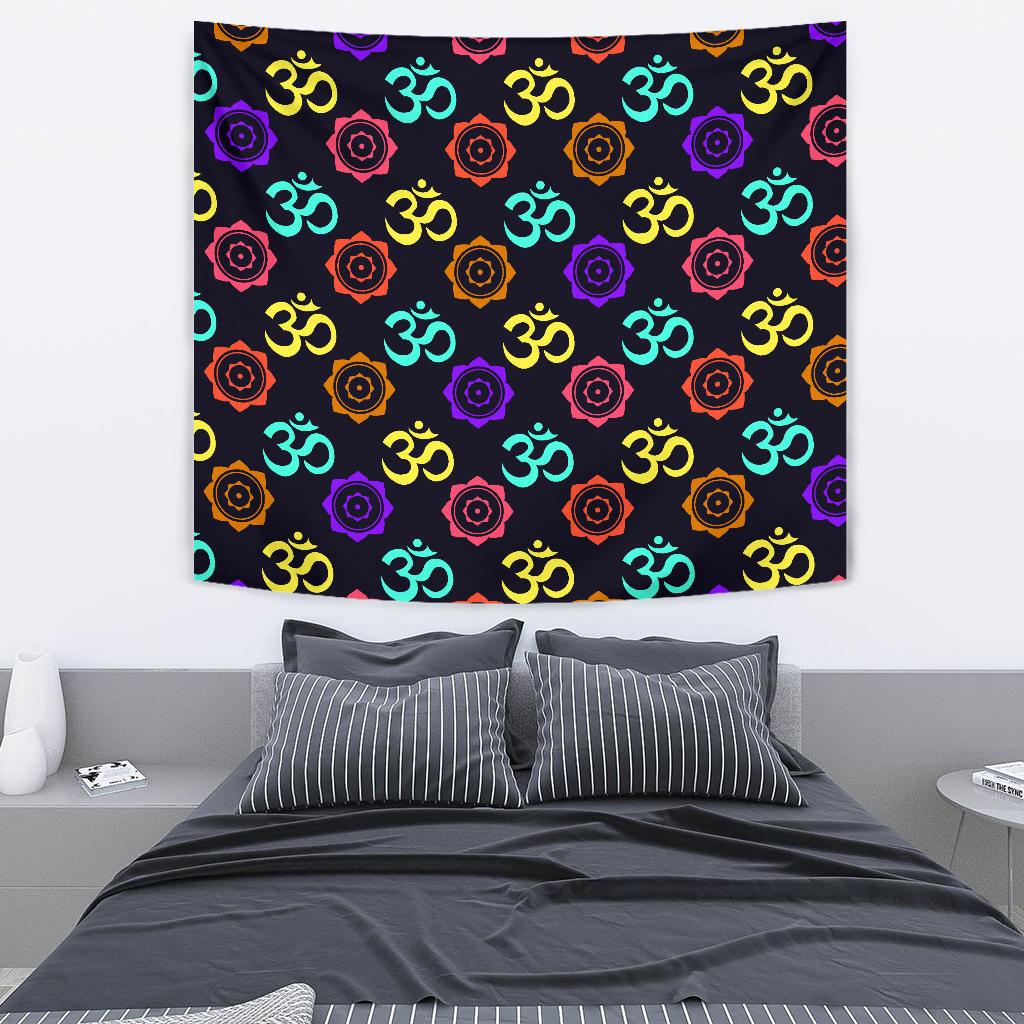 Chakra OM Print Pattern Tapestry