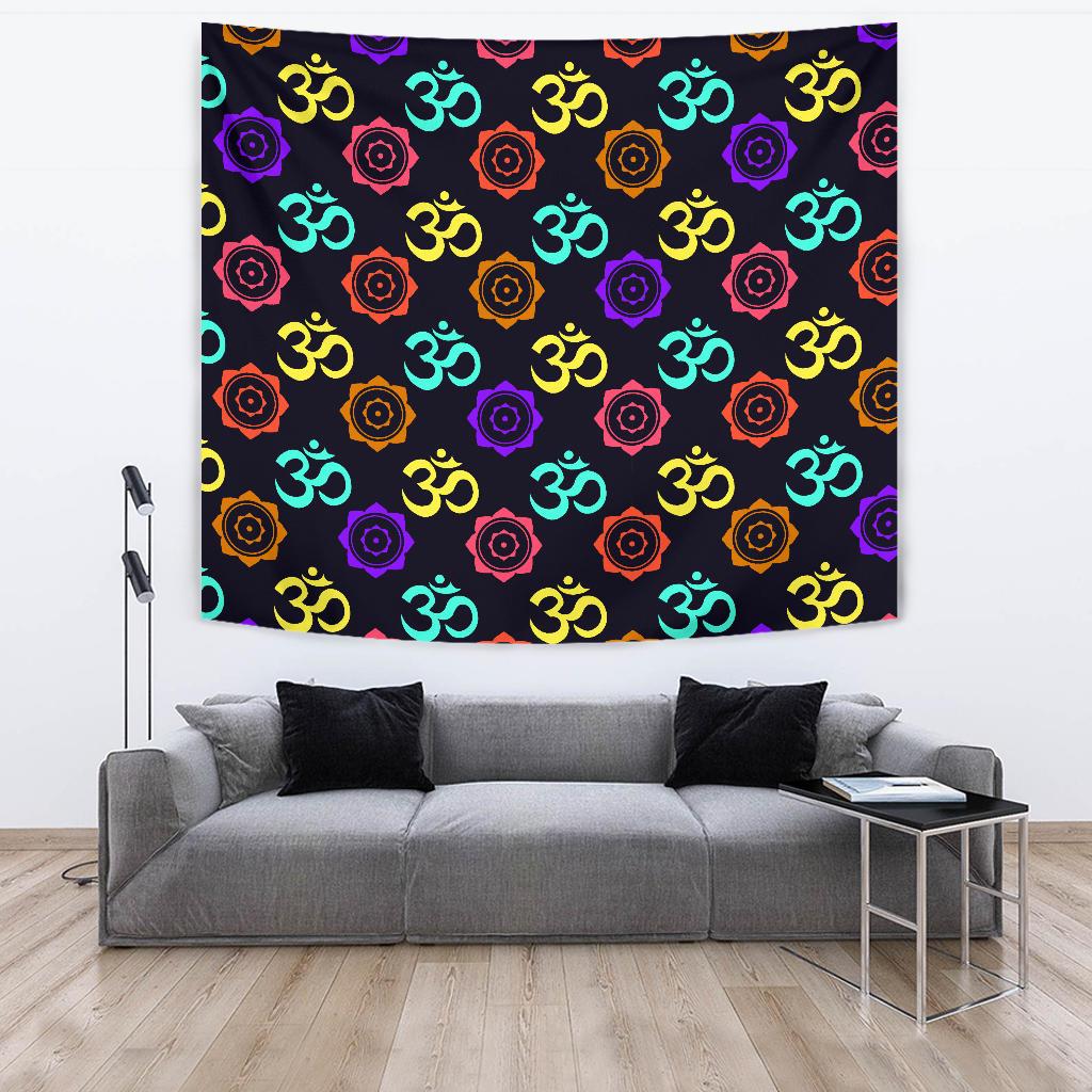 Chakra OM Print Pattern Tapestry
