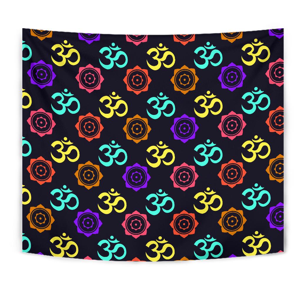Chakra OM Print Pattern Tapestry