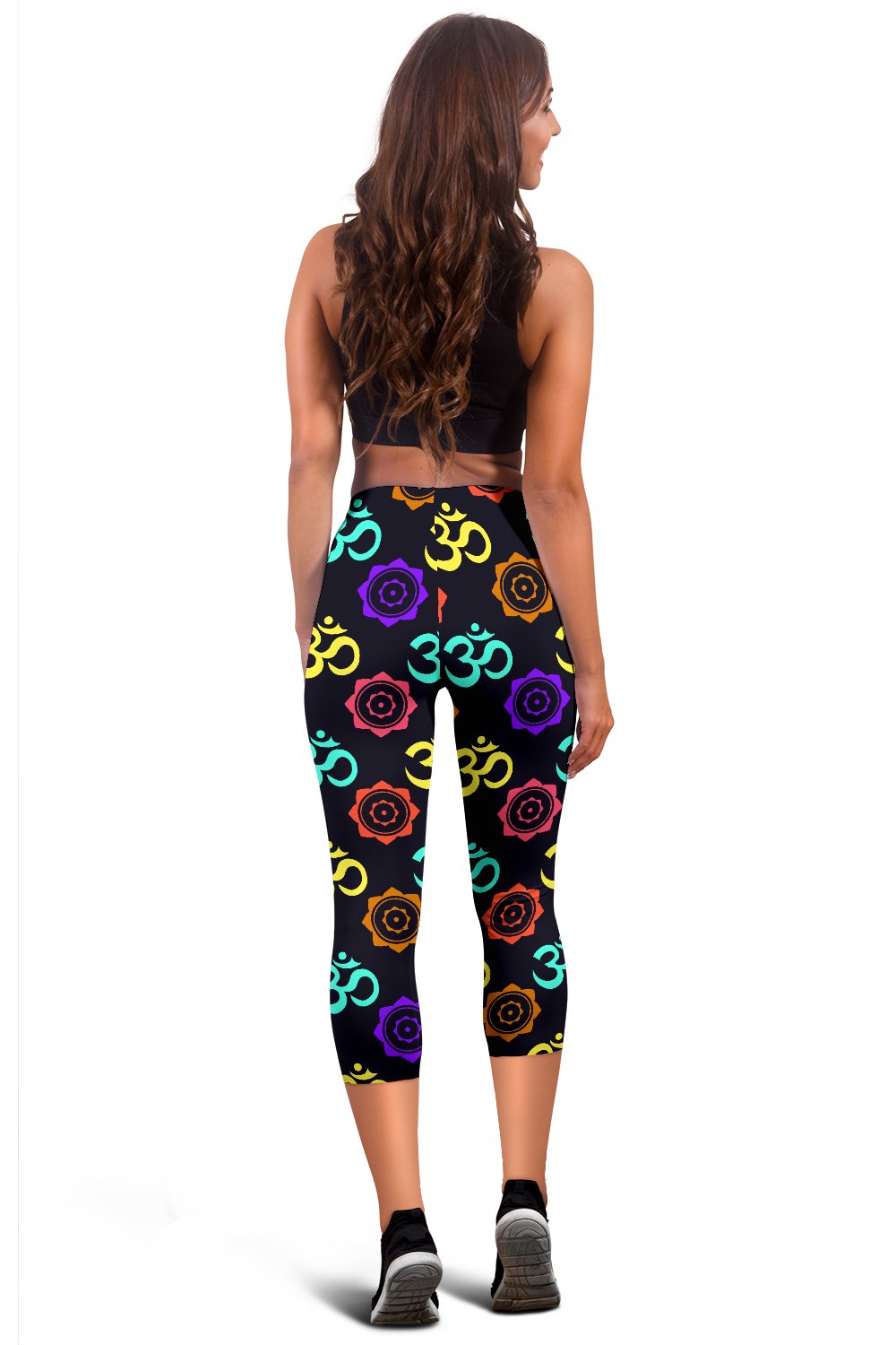 Chakra OM Print Pattern Women Capris