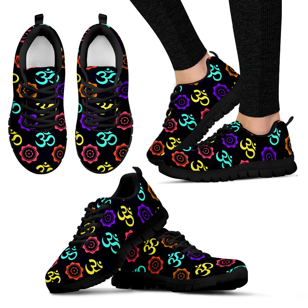 Chakra OM Print Pattern Women Sneakers Shoes