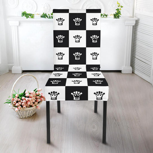 Checkered Flag Crown Pattern Dinning Chair Slipper-JTAMIGO.COM