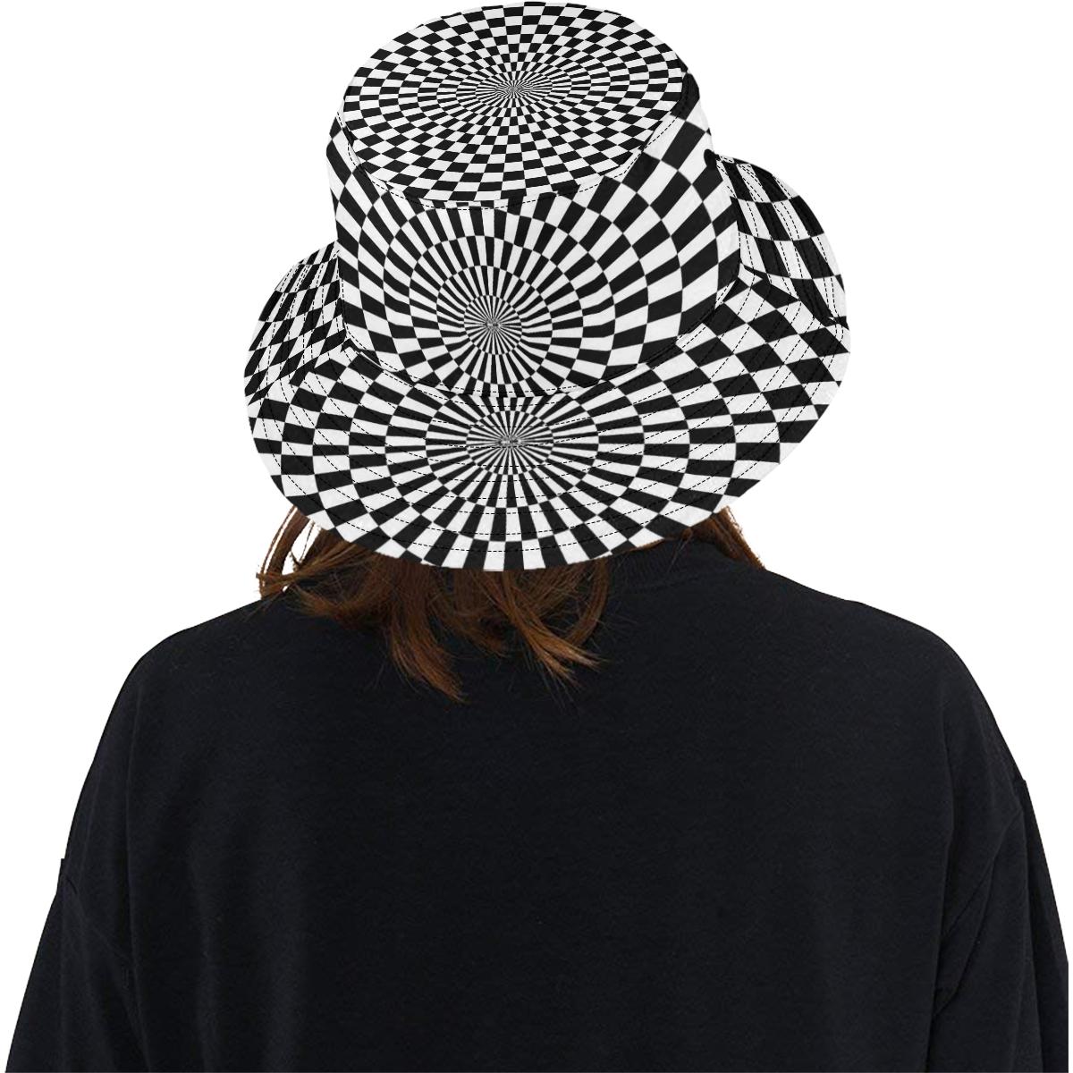 Checkered Flag Optical illusion Unisex Bucket Hat