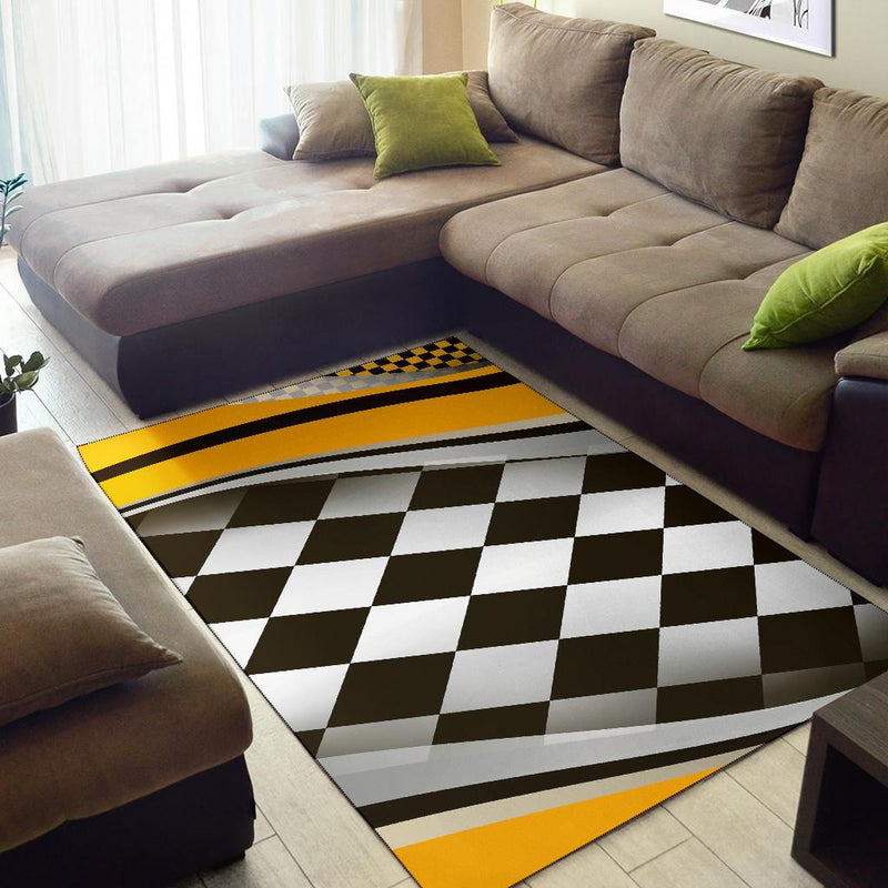 Checkered Flag Racing Style Area Rugs-JTAMIGO.COM