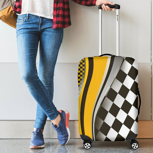 Checkered Flag Racing Style Luggage Cover Protector