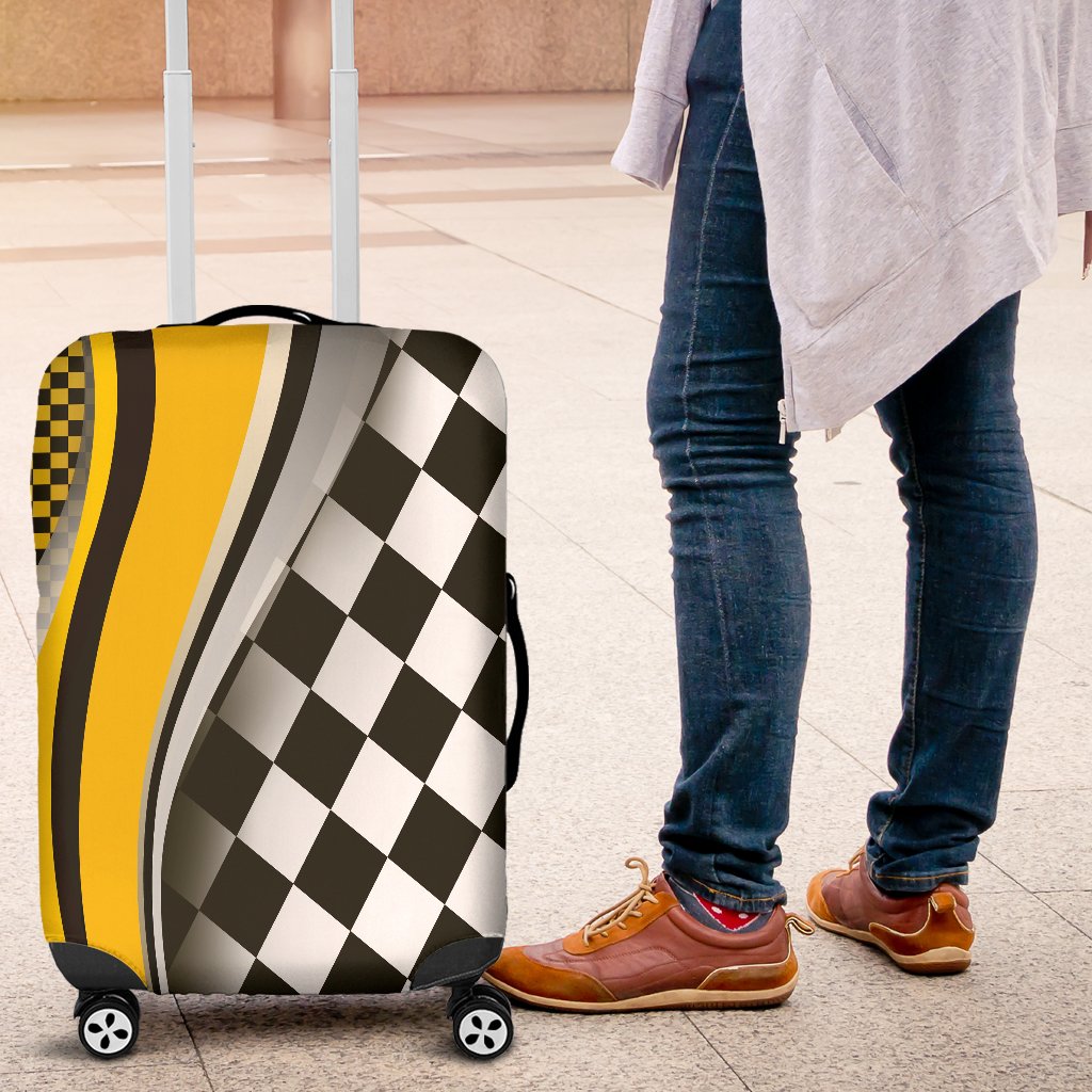 Checkered Flag Racing Style Luggage Cover Protector