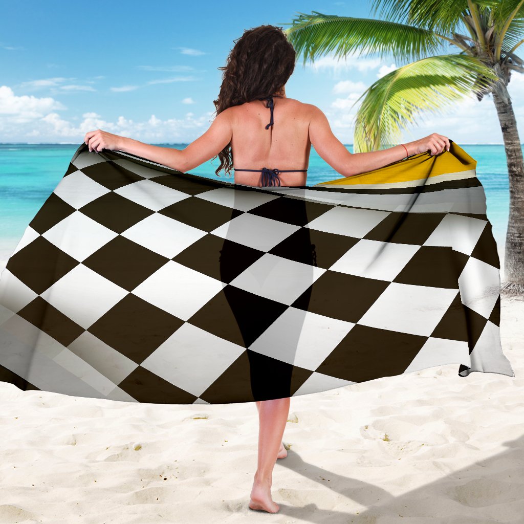Checkered Flag Racing Style Sarong Pareo Wrap