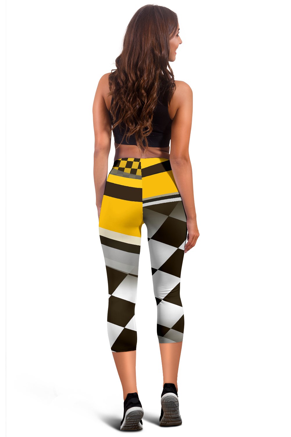 Checkered Flag Racing Style Women Capris