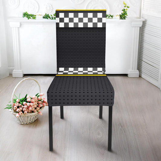 Checkered Flag Yellow Line Style Dinning Chair Slipper-JTAMIGO.COM