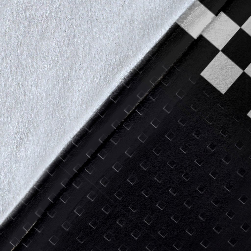 Checkered Flag Yellow Line Style Fleece Blanket