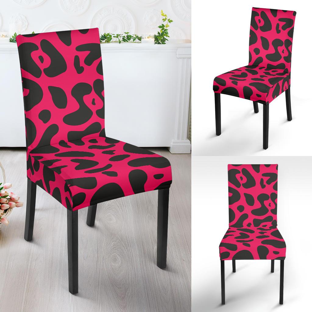 Cheetah Pink Print Pattern Dinning Chair Slipper-JTAMIGO.COM