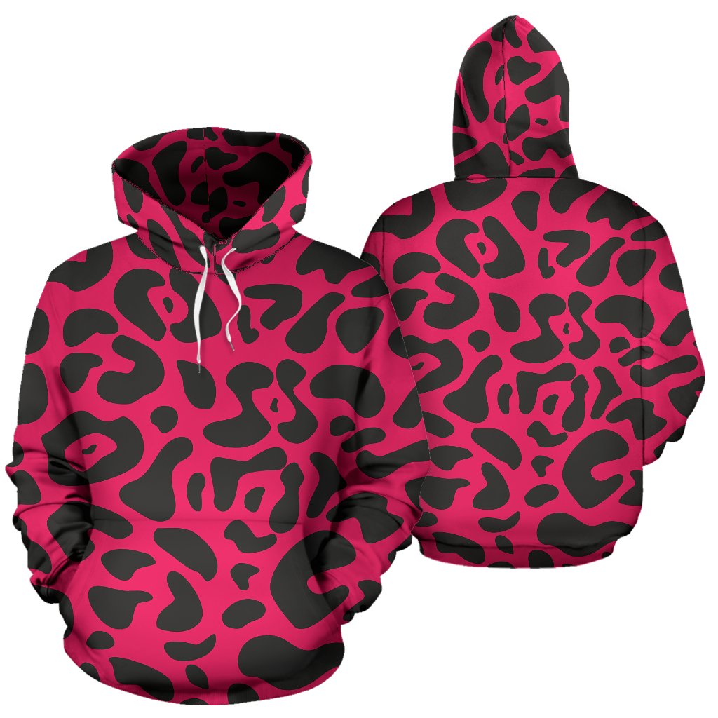 Cheetah Pink Print Pattern Pullover Hoodie