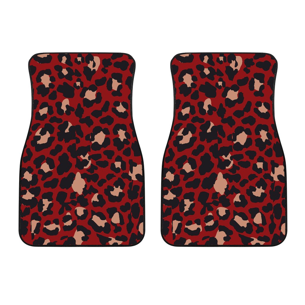 Cheetah Red Print Pattern Car Floor Mats