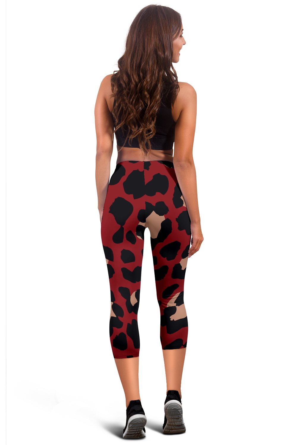 Cheetah Red Print Pattern Women Capris