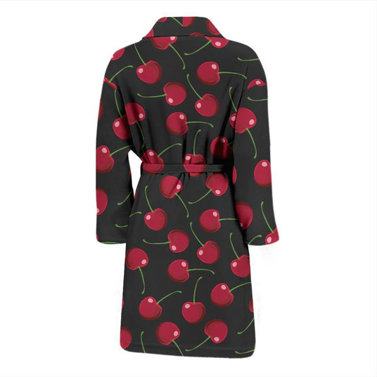 Cherry Black Background Men Bath Robe-JTAMIGO.COM