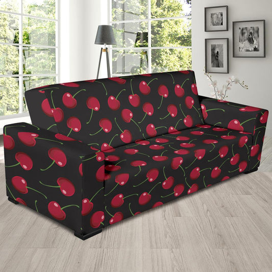 Cherry Black Background Sofa Slipcover-JTAMIGO.COM