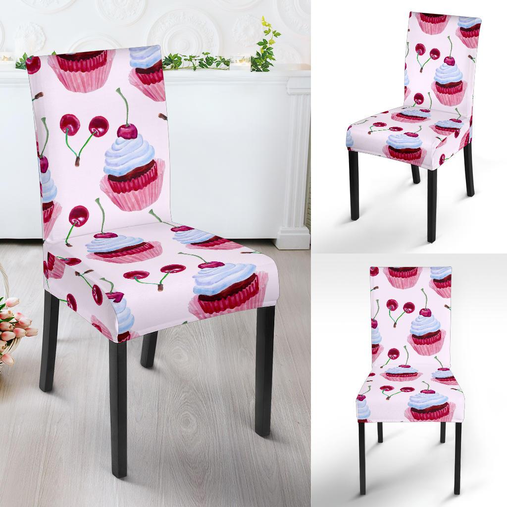 Cherry Cupcake Pink Pattern Dinning Chair Slipper-JTAMIGO.COM