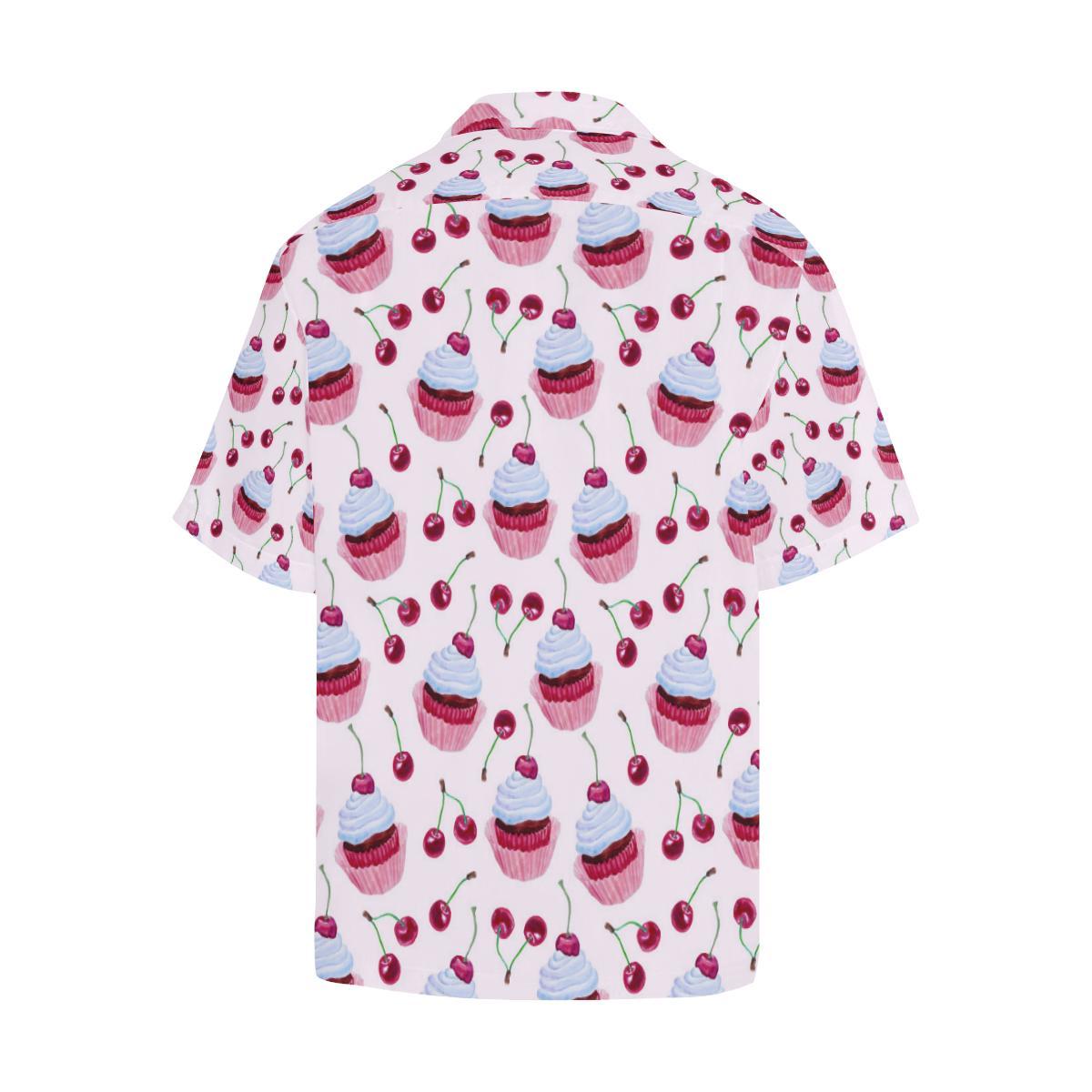 Cherry Cupcake Pink Pattern Men Aloha Hawaiian Shirt