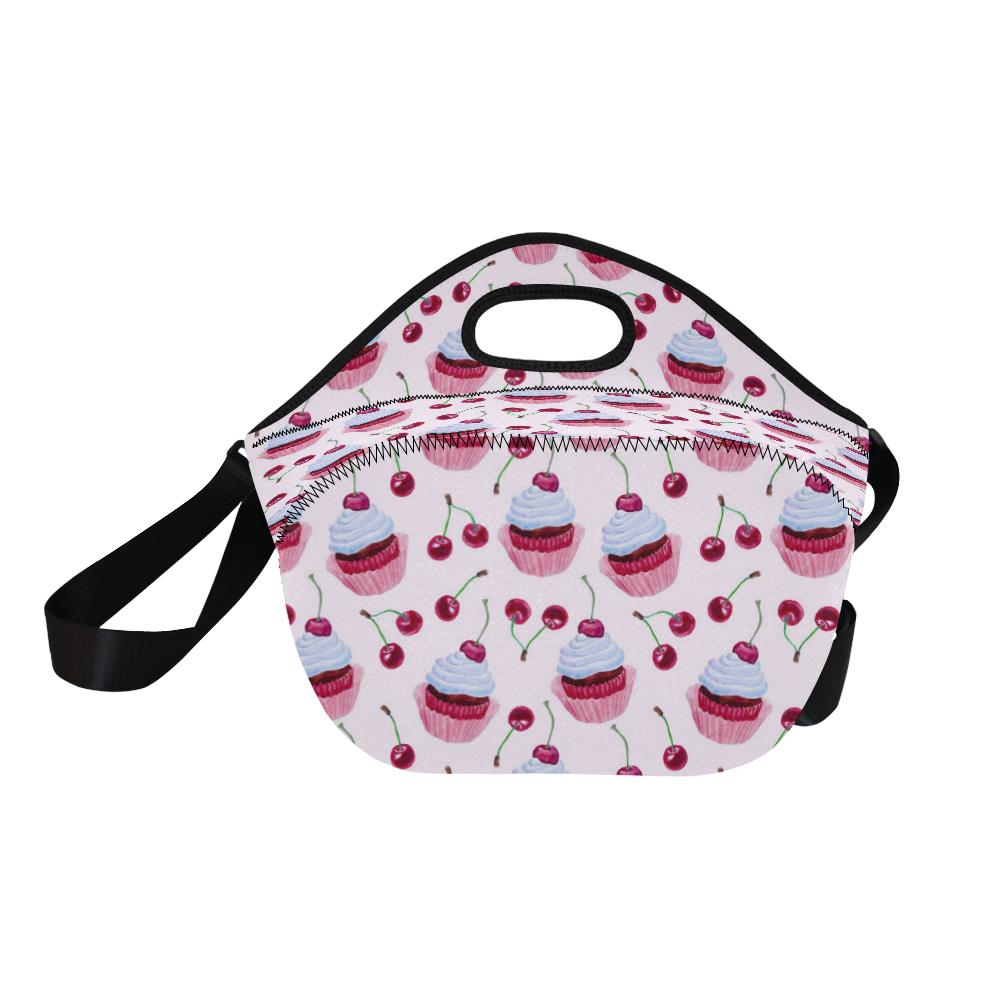 Cherry Cupcake Pink Pattern Neoprene Lunch Bag (Model 1669)(Large)-JTAMIGO.COM