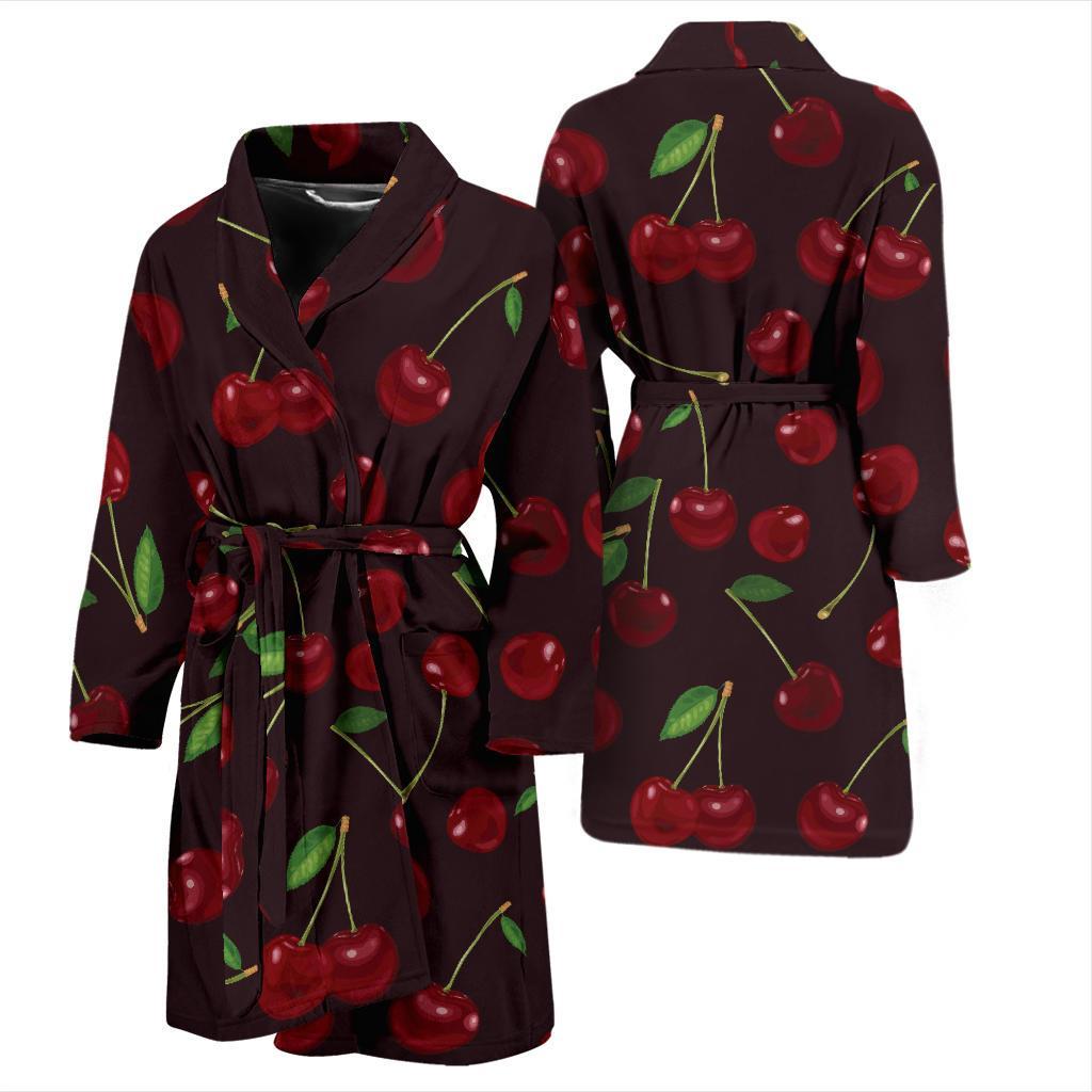Cherry Fresh Pattern Men Bath Robe-JTAMIGO.COM
