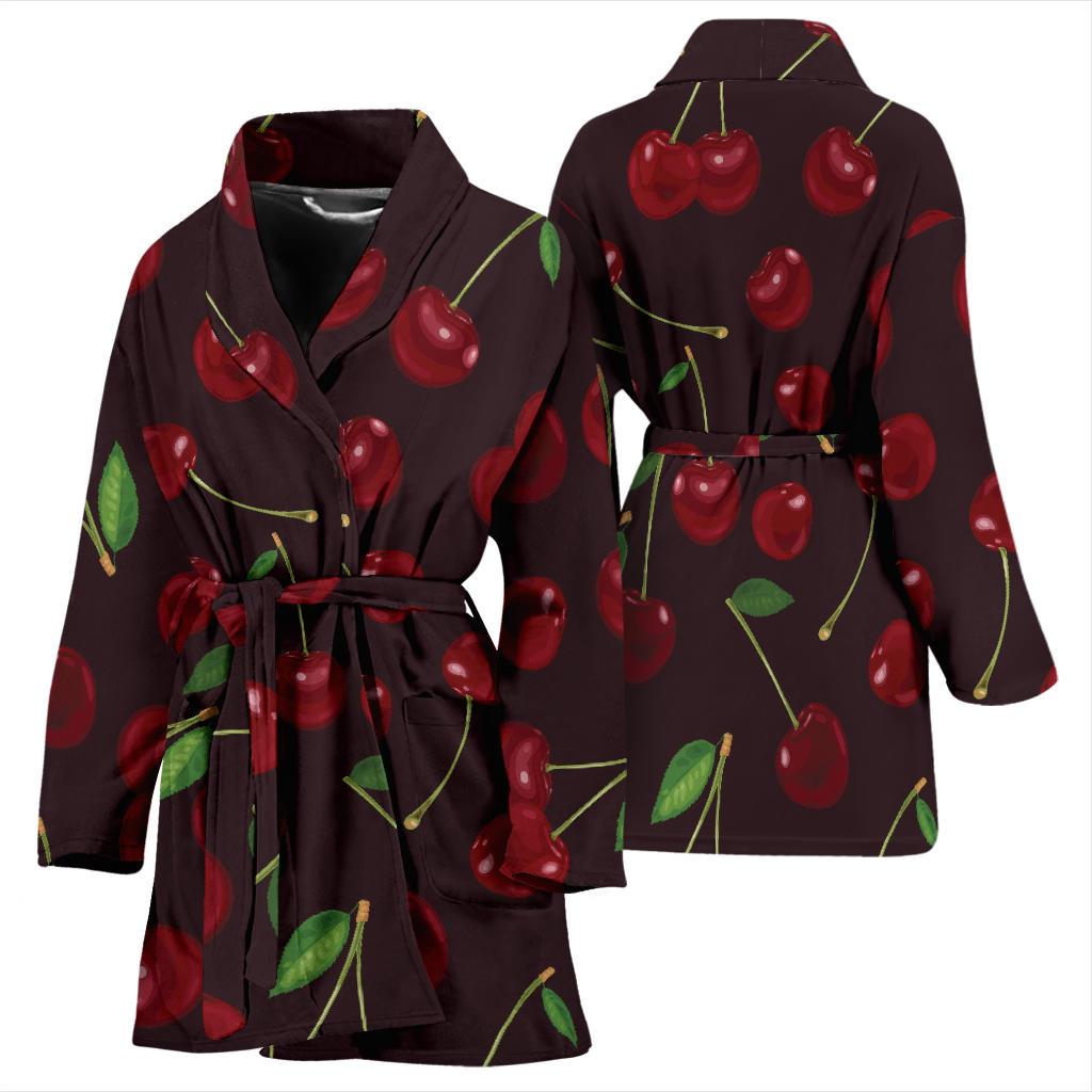 Cherry Fresh Pattern Women Bath Robe-JTAMIGO.COM