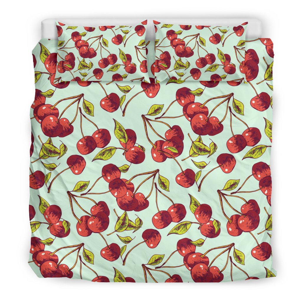 Cherry Hand Draw Duvet Cover Bedding Set
