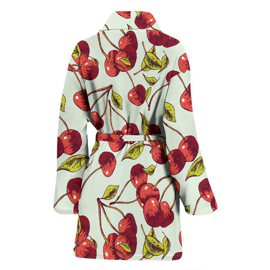 Cherry Hand Draw Women Bath Robe-JTAMIGO.COM