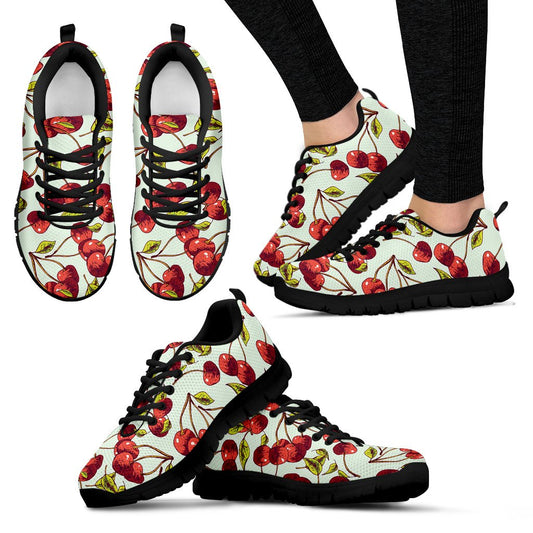 Cherry Hand Draw Women Sneakers Shoes