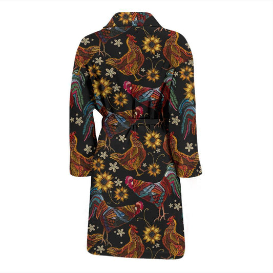 Chicken Embroidery Style Men Bath Robe-JTAMIGO.COM