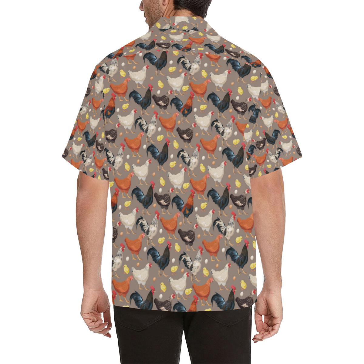 Chicken Evolution Pattern Men Aloha Hawaiian Shirt