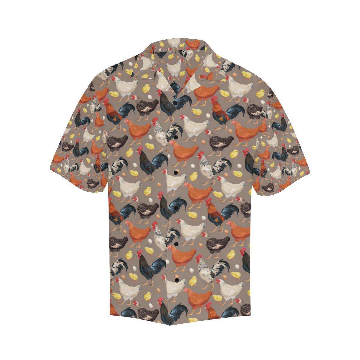Chicken Evolution Pattern Men Aloha Hawaiian Shirt
