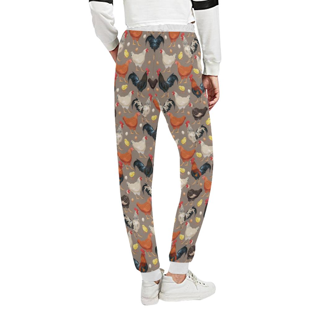 Chicken Evolution Pattern Unisex Casual Sweatpants (Model L11)-JTAMIGO.COM