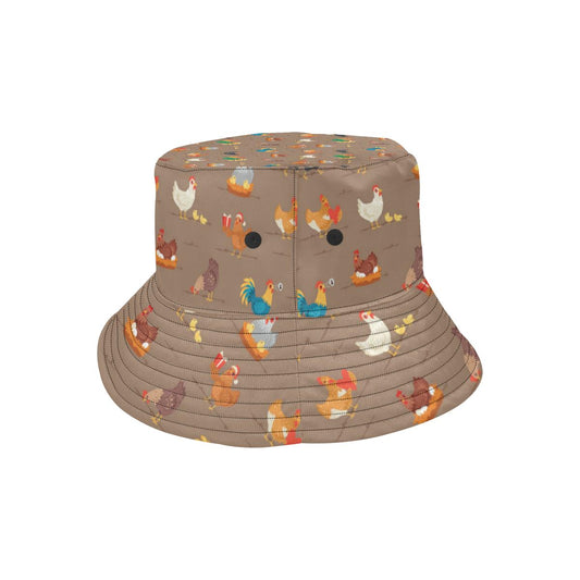 Chicken Happy Print Pattern Unisex Bucket Hat