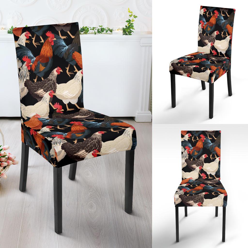 Chicken Print Pattern Dinning Chair Slipper-JTAMIGO.COM