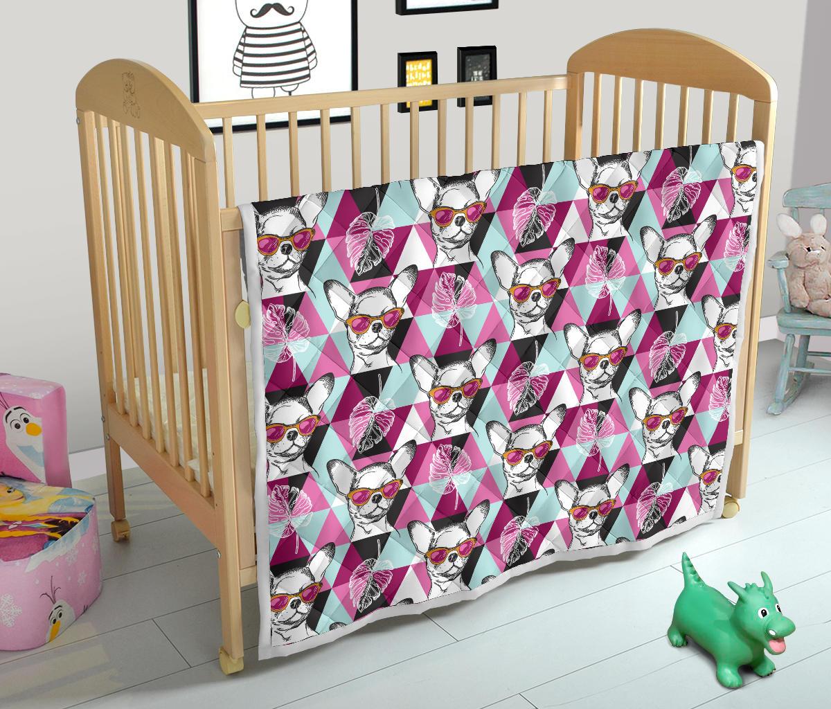 Chihuahua Cute Triangle Pattern Premium Quilt-JTAMIGO.COM