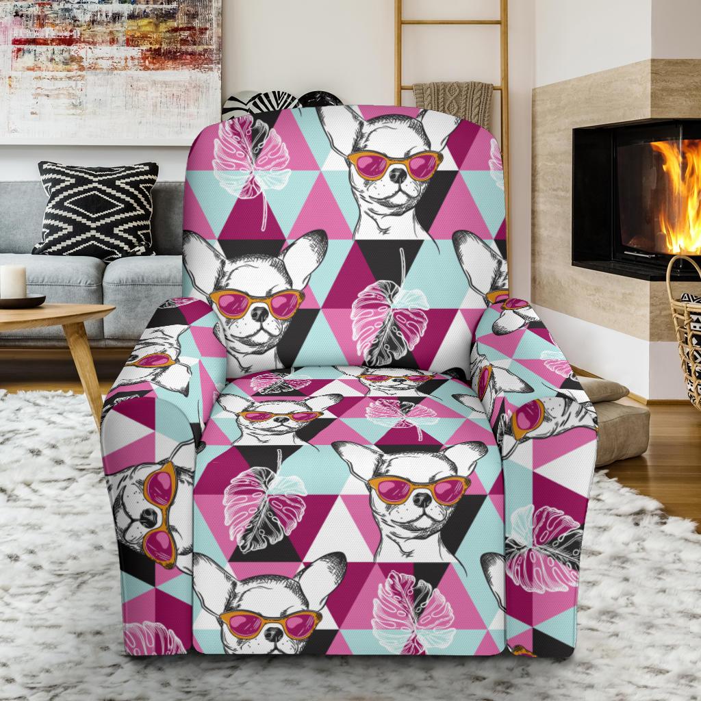 Chihuahua Cute Triangle Pattern Single Sofa Slipcover -JTAMIGO.COM