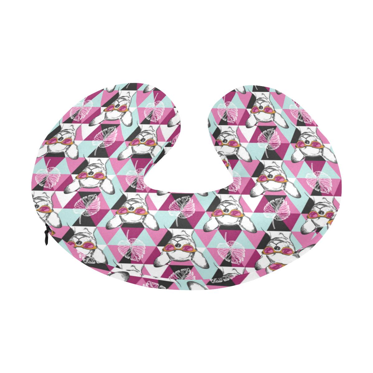 Chihuahua Cute Triangle Pattern U-Shaped Travel Neck Pillow-JTAMIGO.COM