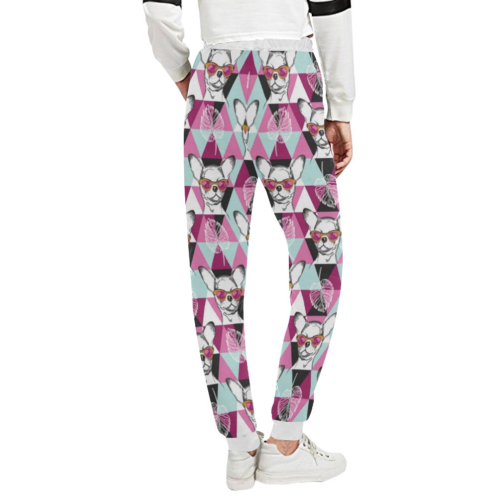 Chihuahua Cute Triangle Pattern Unisex Casual Sweatpants (Model L11)-JTAMIGO.COM