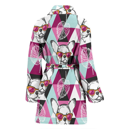 Chihuahua Cute Triangle Pattern Women Bath Robe-JTAMIGO.COM